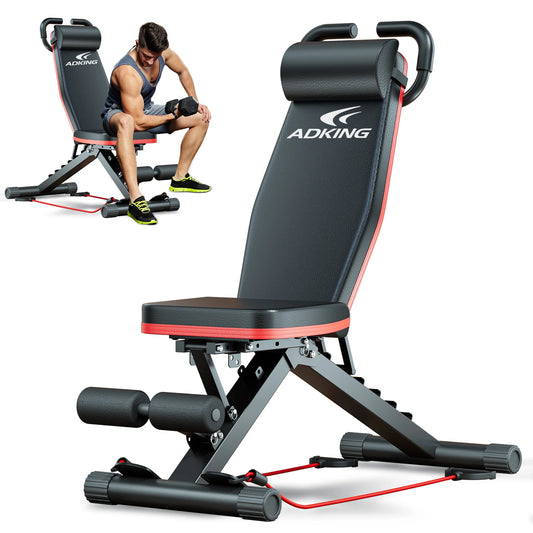 Foldable Weight Bench 1000lbs Capacity Sit Up Assistance Adjustable Home Gym