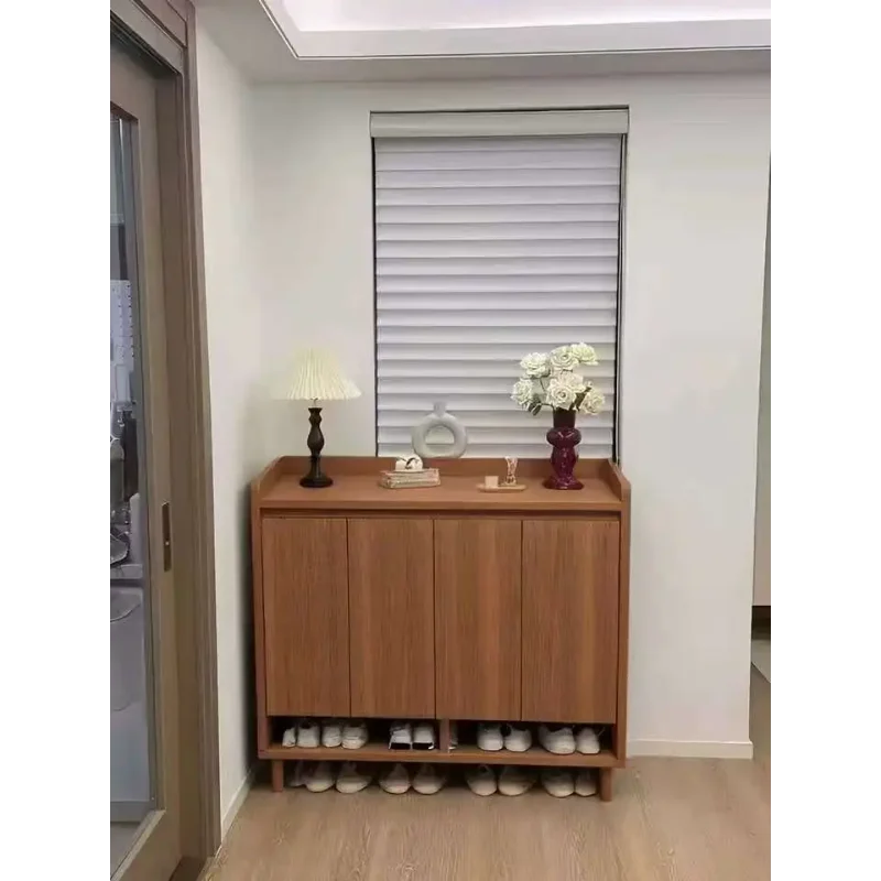 MoYu Modern Pine Wood Freestanding Shoe Rack Cabinet