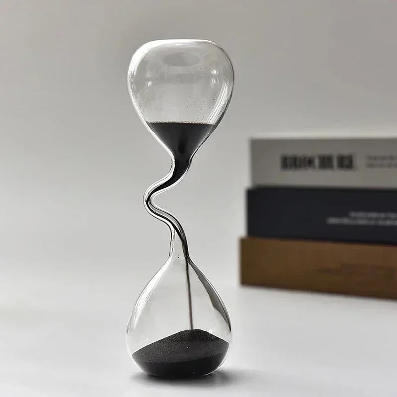 Modern Hand Blown Glass Hourglass Timer Table Decor