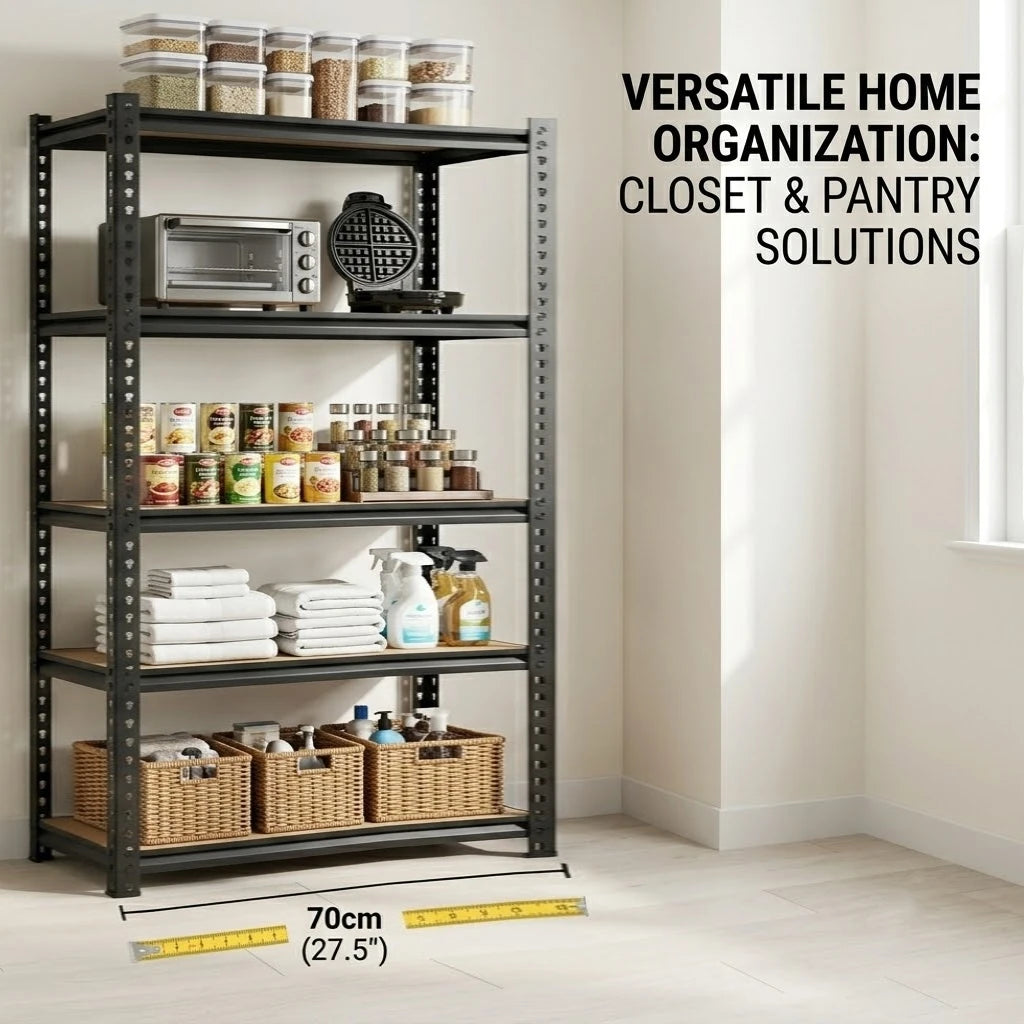 Slim 5-Tier Metal Shelving Unit For Kitchen Storage