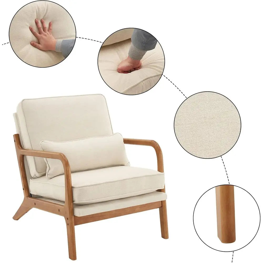 Set Of Two Contemporary Upholstered Accent Lounge Chairs