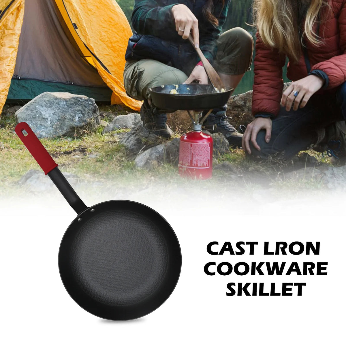 Hansmart Pre Seasoned Cast Iron Skillet With Removable Silicone Handle