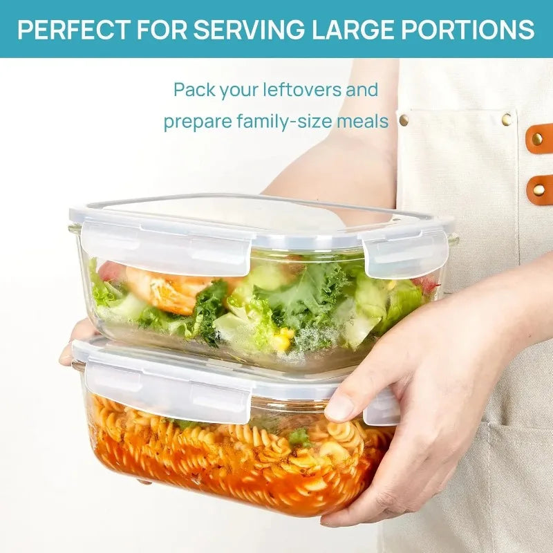 Airtight Borosilicate Glass Food Storage Containers For Meal Prep