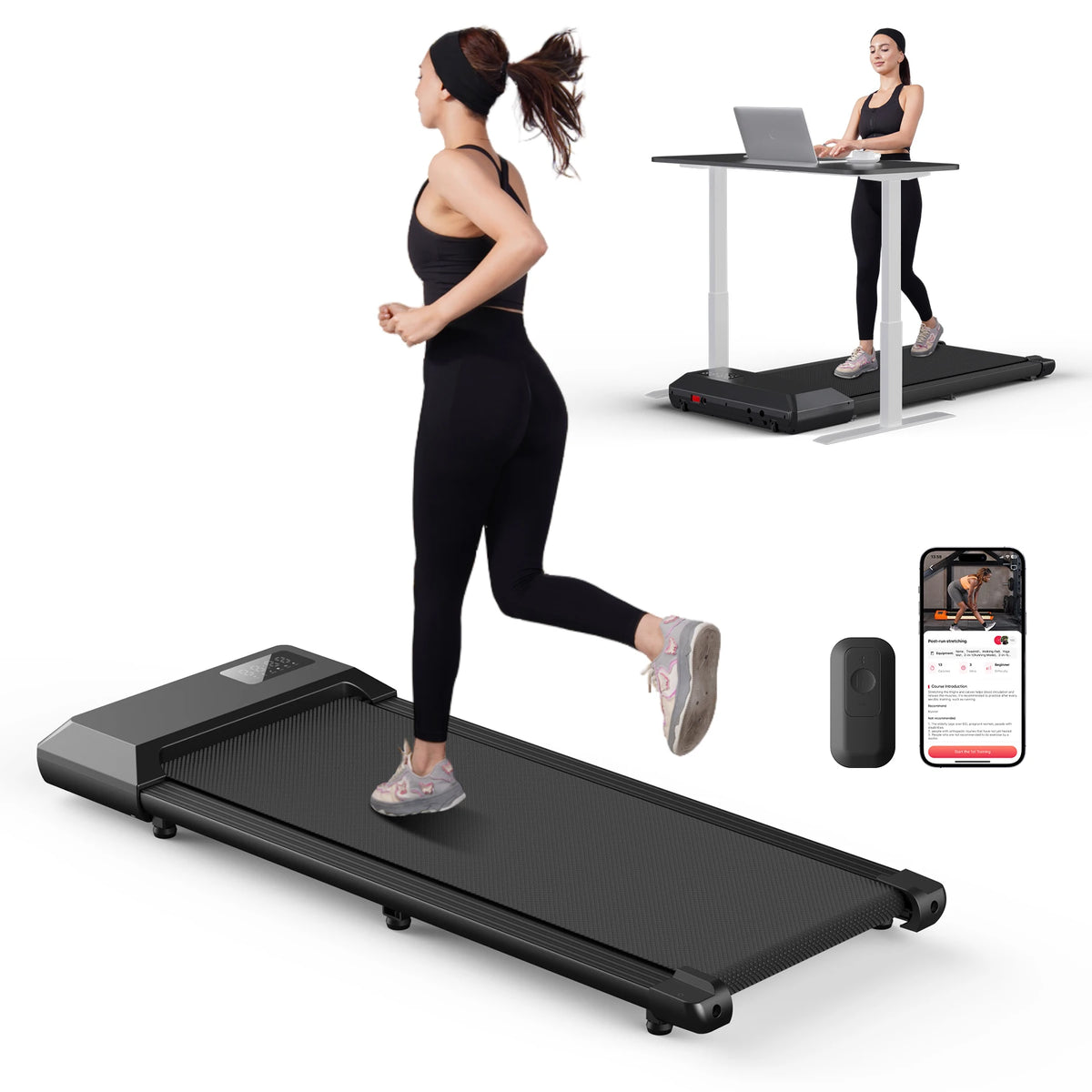 Superun 2In1 Treadmill Home Use 2.5HP Walking Running Bluetooth