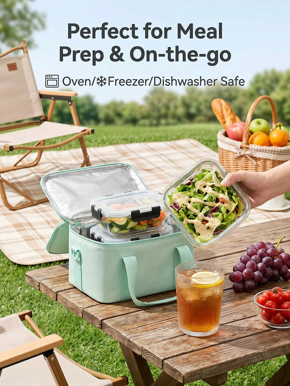 Borosilicate Glass Storage Container Kit With Secure Snap Lock Lids
