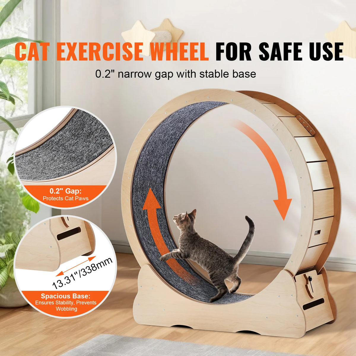 Wooden Indoor Cat Running Treadmill And Exercise Wheel