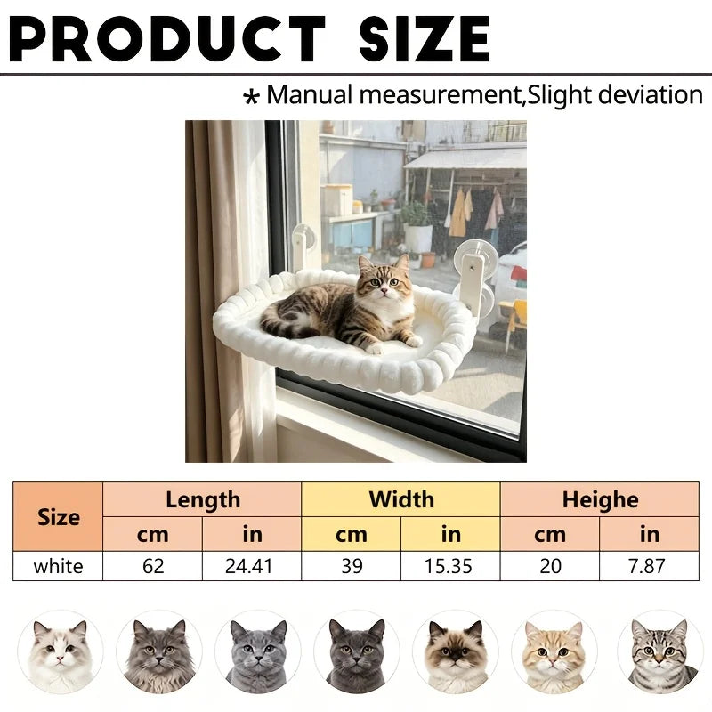 Petfeet Suction Cup Window Cat Bed Foldable Metal Frame Perch