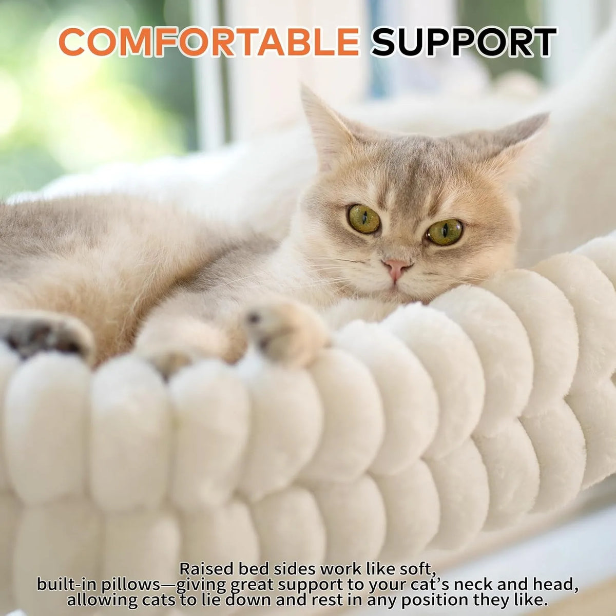 Foldable Indoor Cat Hammock With Reversible Window Mount Cushion