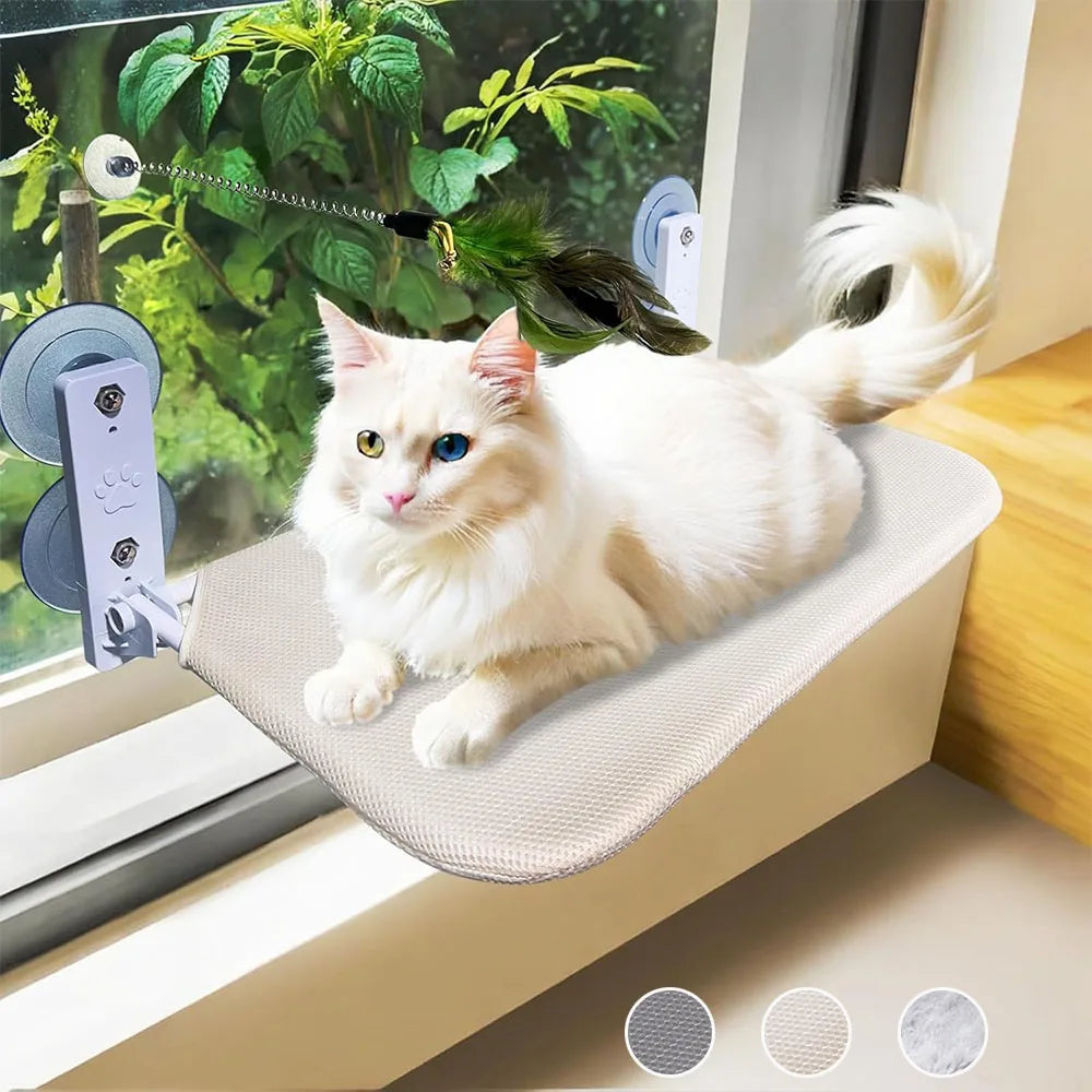 Foldable Window Cat Hammock Bed With Four Strong Suction Cups
