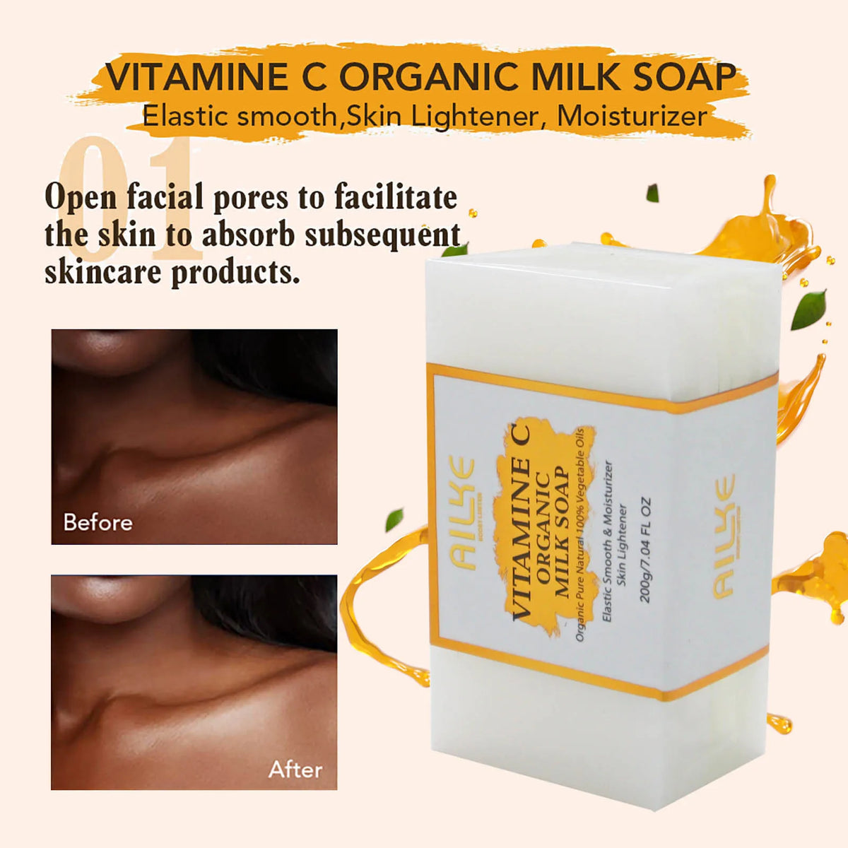 KYLIEFIT Vitamin C Milk Soap Whitening Anti Aging Skin Care