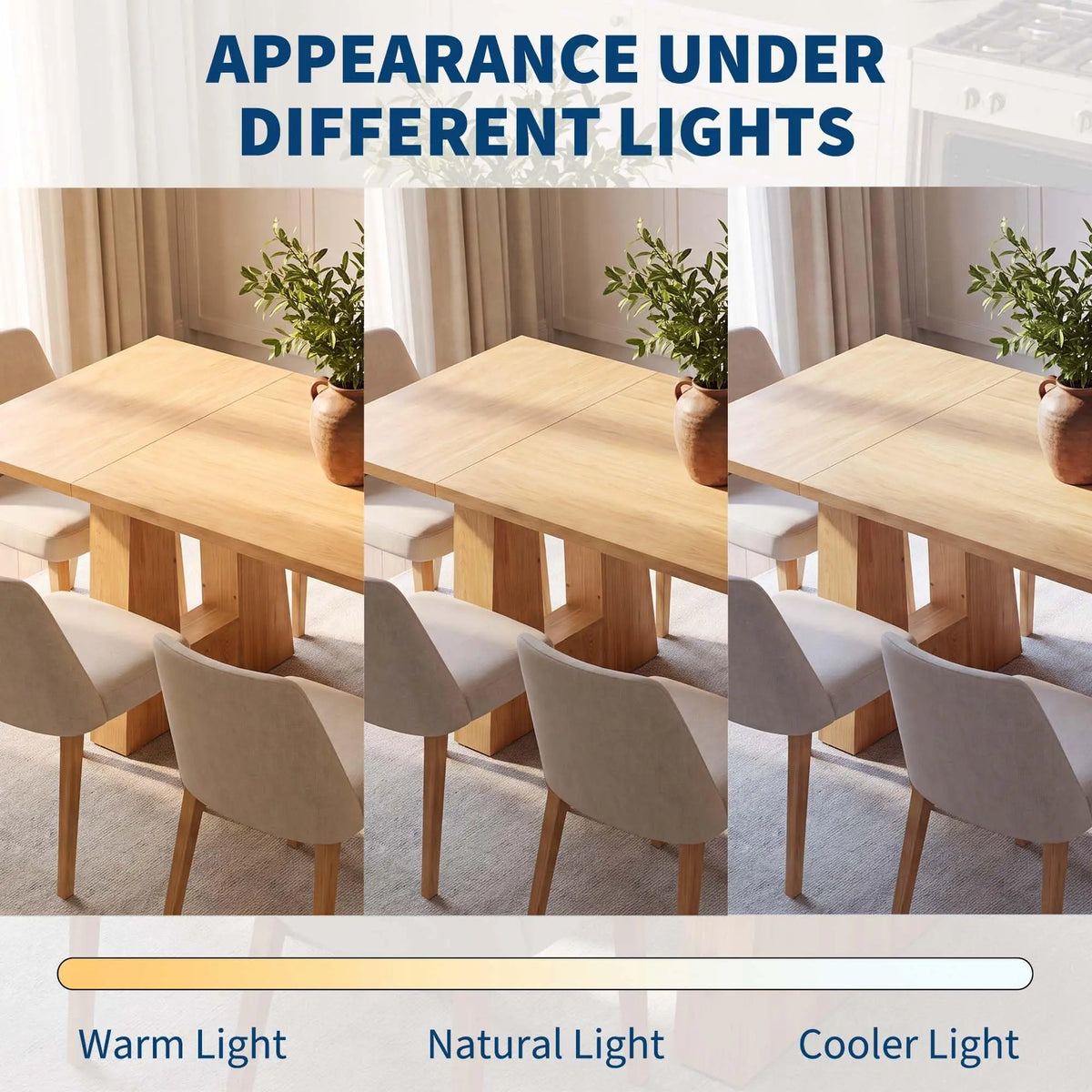 HiMISS Modern Mid Century Wooden Kitchen Dining Table