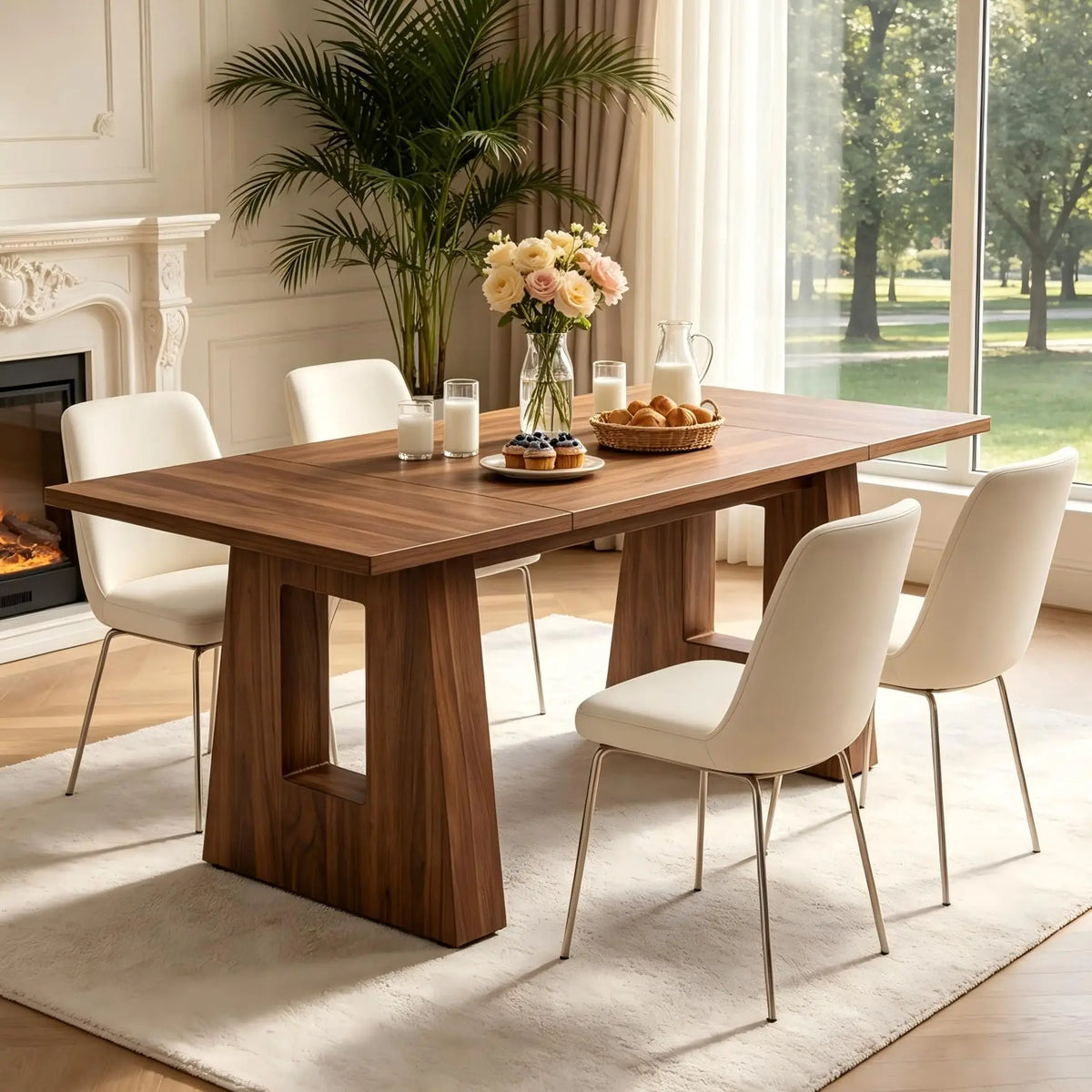 HiMISS Modern Mid Century Wooden Kitchen Dining Table