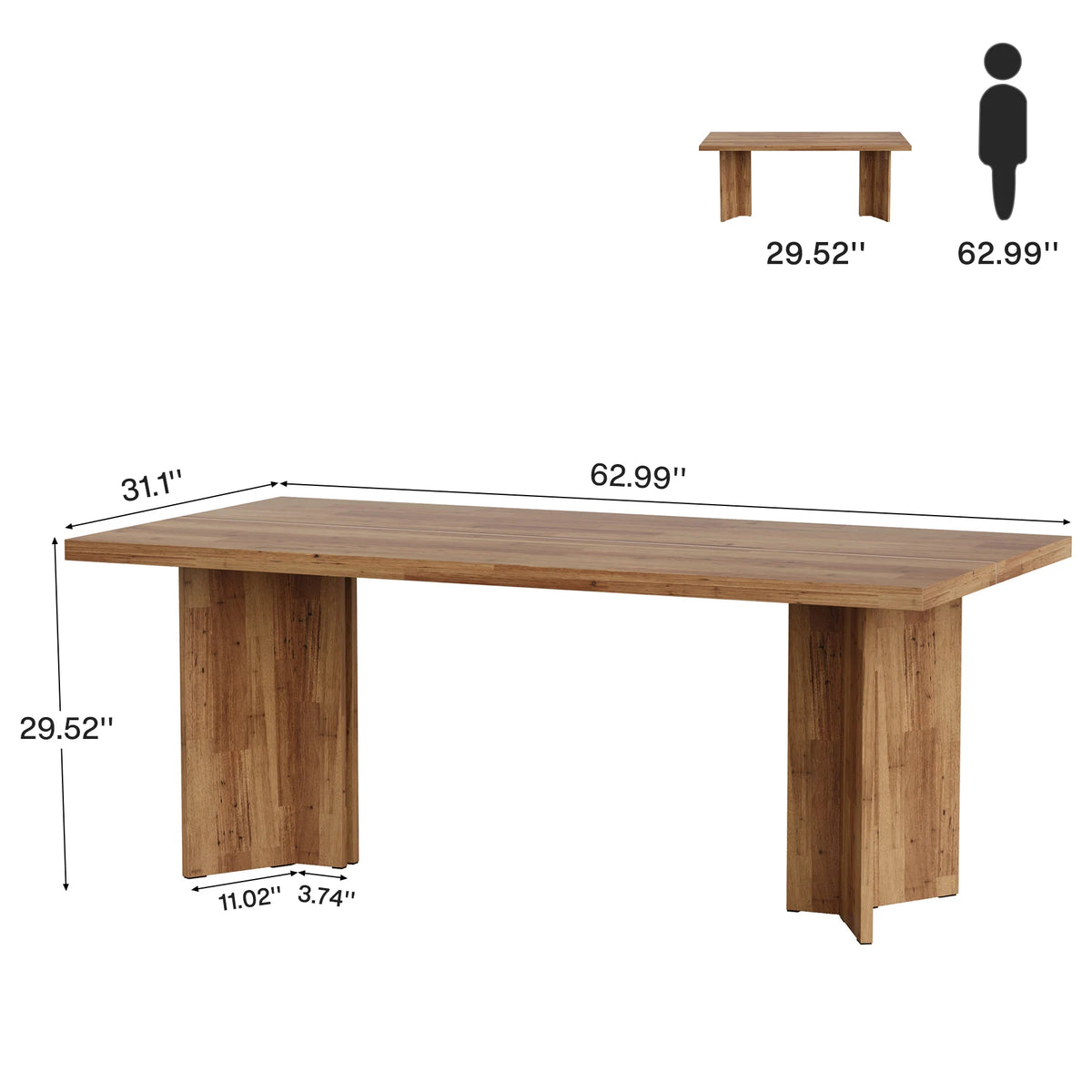 Tribesigns Solid Wood Executive Desk Reliable Office Workstation