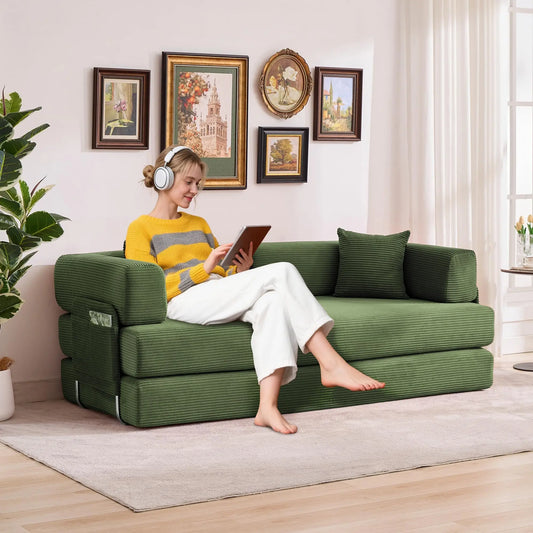 HiMISS Five In One Folding Sofa Bed Guest Couch Pillows