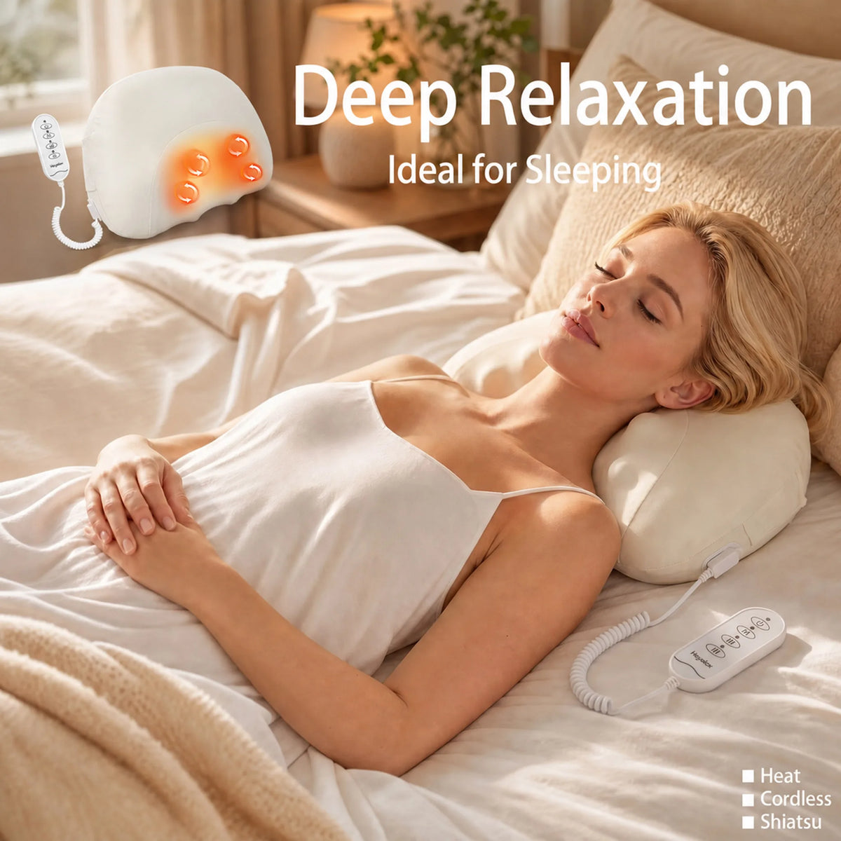 Heyelax Cordless Neck And Shoulder Massager Pillow With Heat