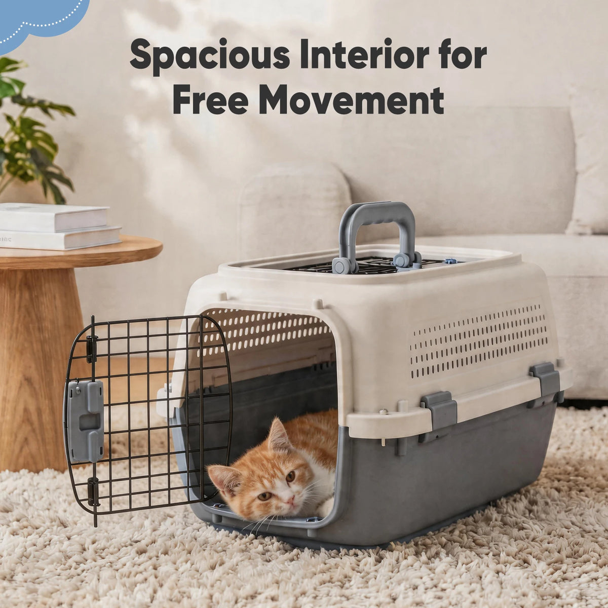 Portable Pet Carrier With Reinforced Security Latches For Pets