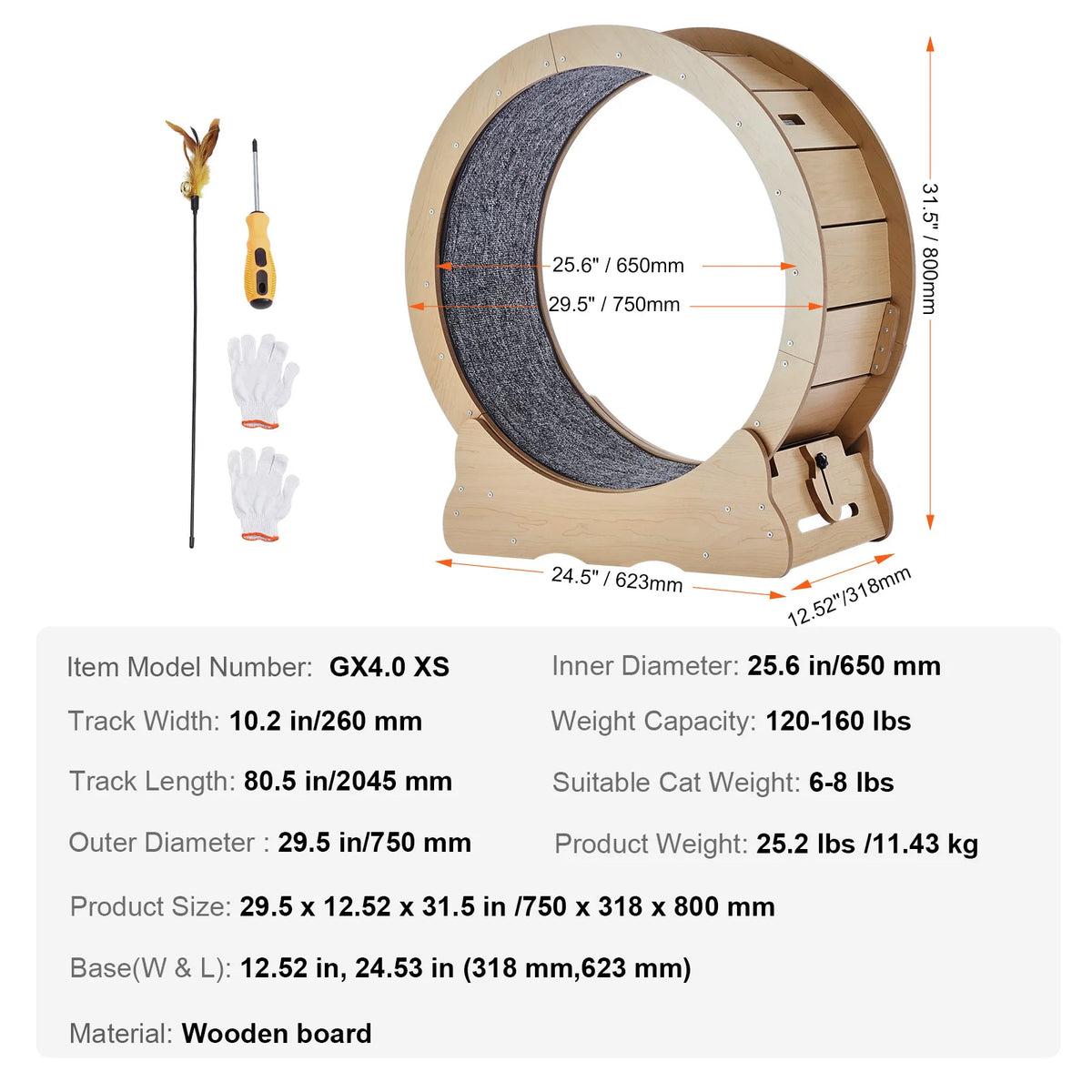 Wooden Indoor Cat Running Treadmill And Exercise Wheel