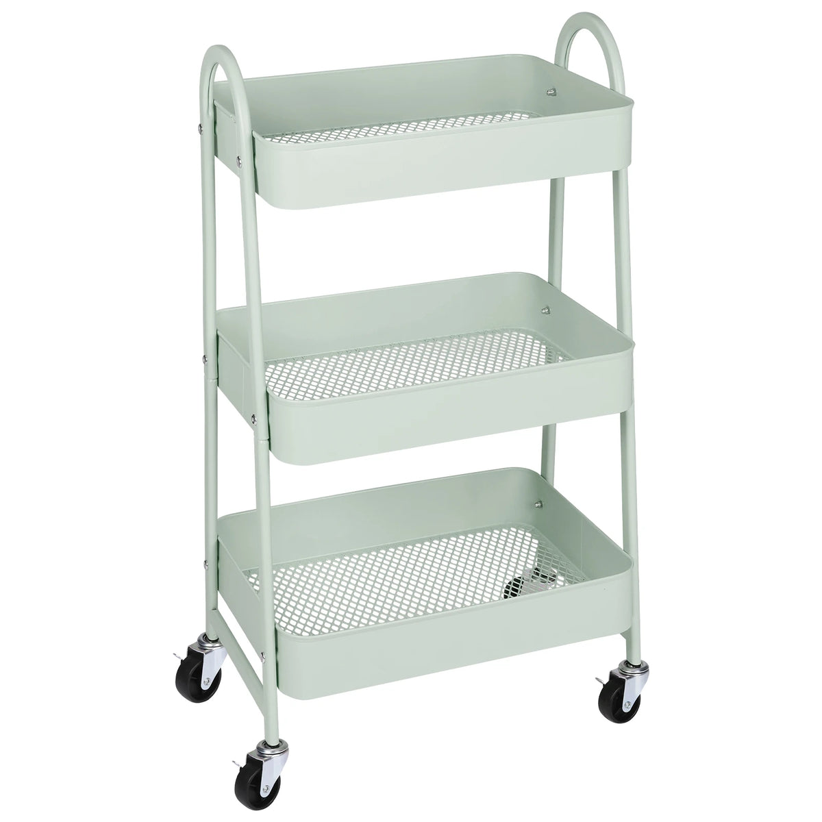 JHK Metal Storage Cart With Lockable Wheels For Home