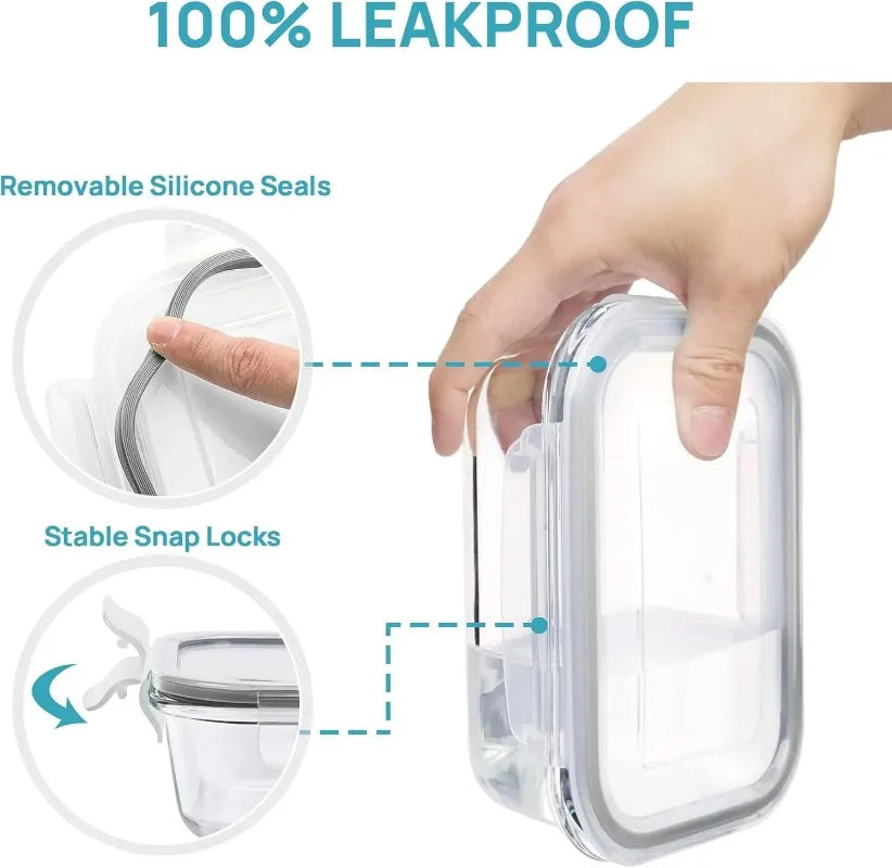 Airtight Borosilicate Glass Food Storage Containers For Meal Prep