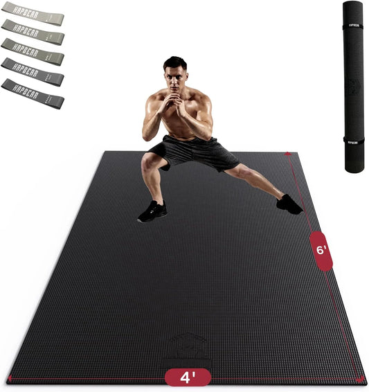 HAPBEAR Large Exercise Mat Non Slip Ultra Durable For Home Gym