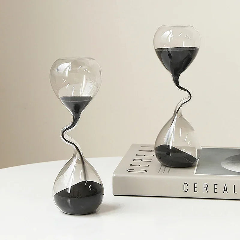 Modern Hand Blown Glass Hourglass Timer Table Decor