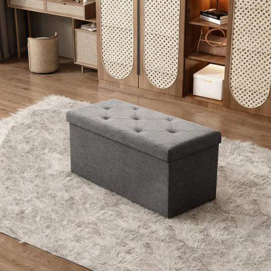 Heavy Duty Multi Purpose Folding Storage Ottoman Bench