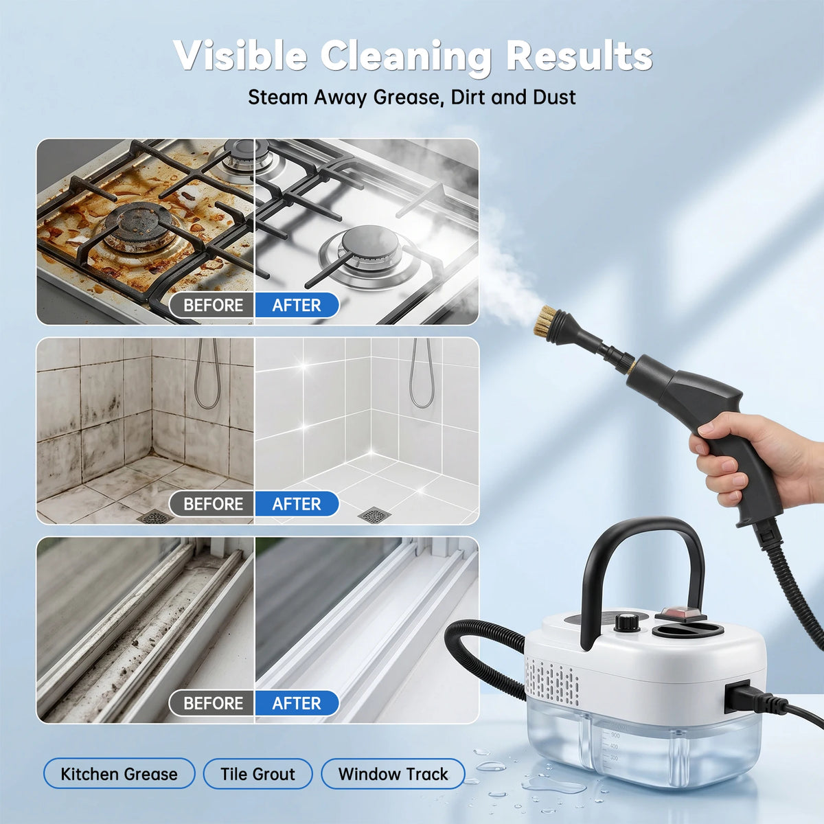 2500W Compact Handheld Steam Cleaner 110V US Plug Machine