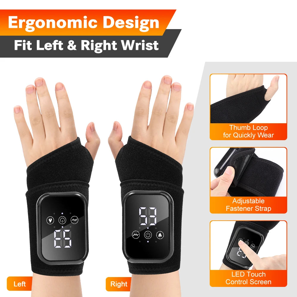 AGDOAD Electric Heating Wrist Massager For Carpal Tunnel Relief