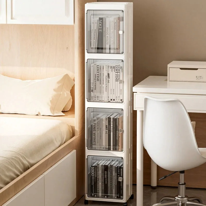 Slim Foldable Five Tier Bathroom Storage Cabinet Organizer
