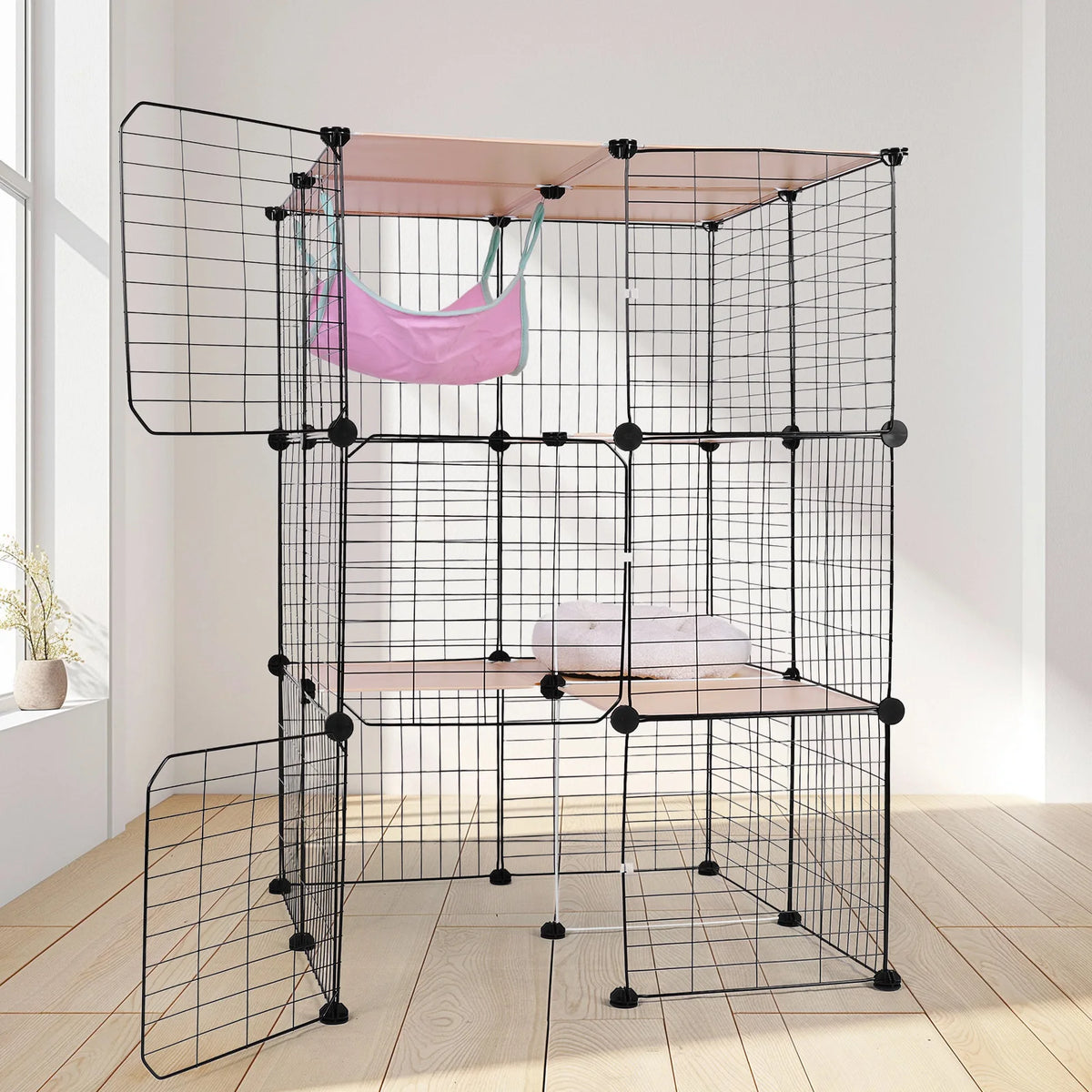 Atuotin 3 Tier Indoor Cat Enclosure With Hammock And Bed
