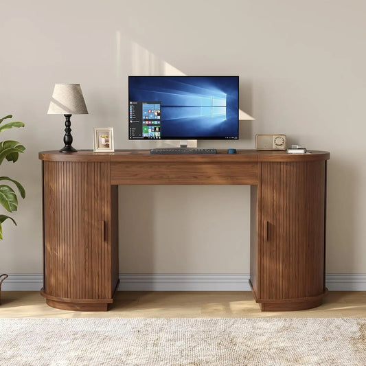 Onbrill Adjustable Lift Top Office Desk With Usb And Cabinet