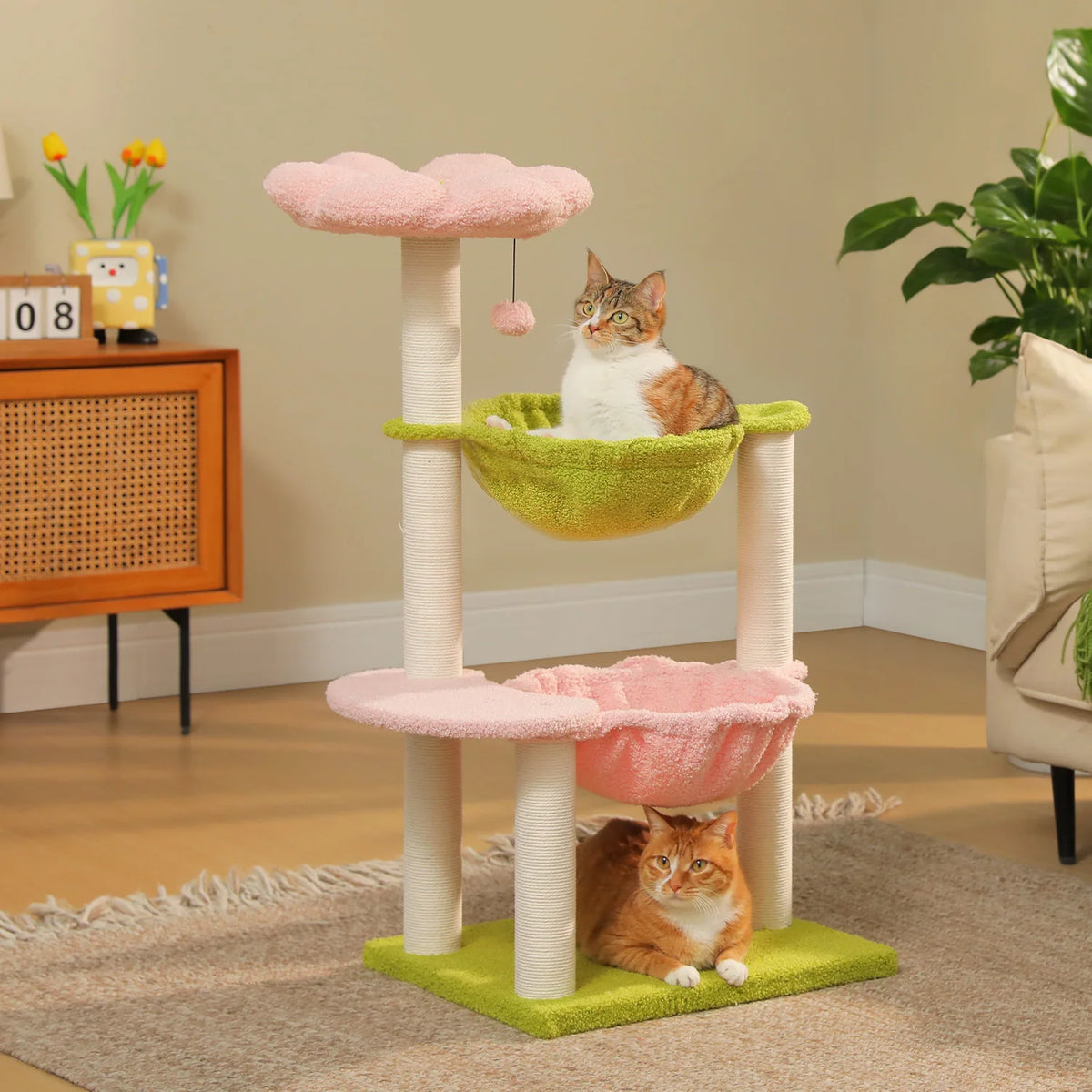 PAWZ Road Flower Cat Tree With Hammocks And Sisal Posts