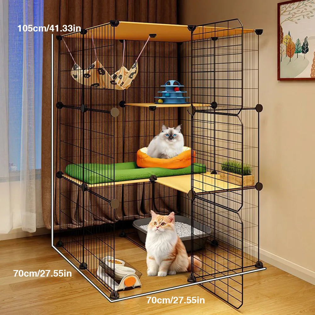 Atuotin 3 Tier Indoor Cat Enclosure With Hammock And Bed