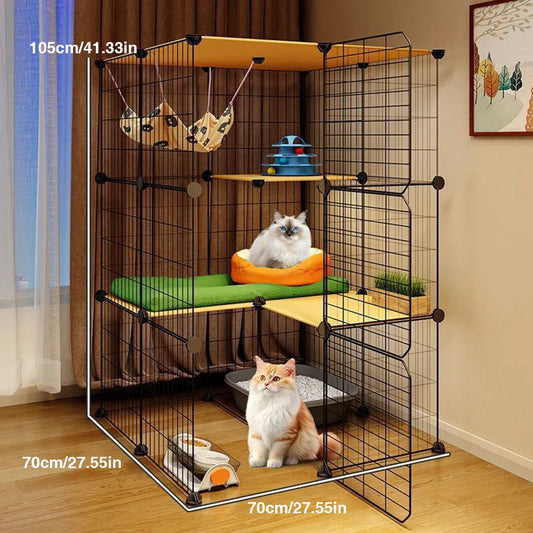 Atuotin 3 Tier Indoor Cat Enclosure With Hammock And Bed