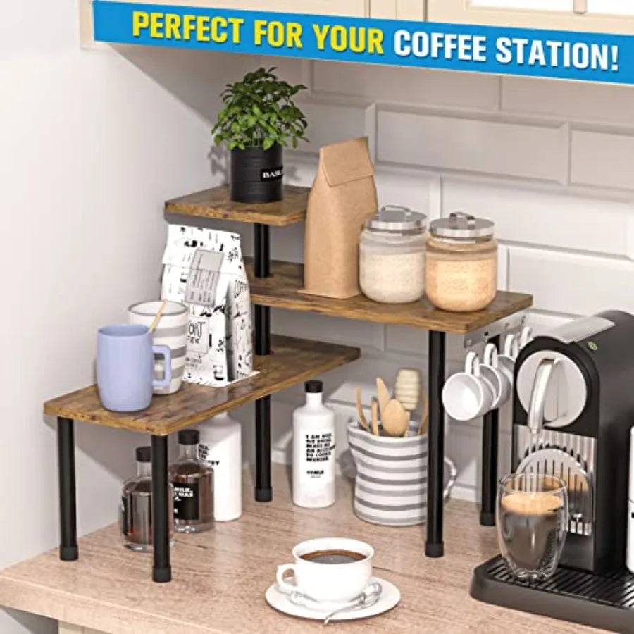Triple Tier Metal Corner Storage Rack For Kitchen Use