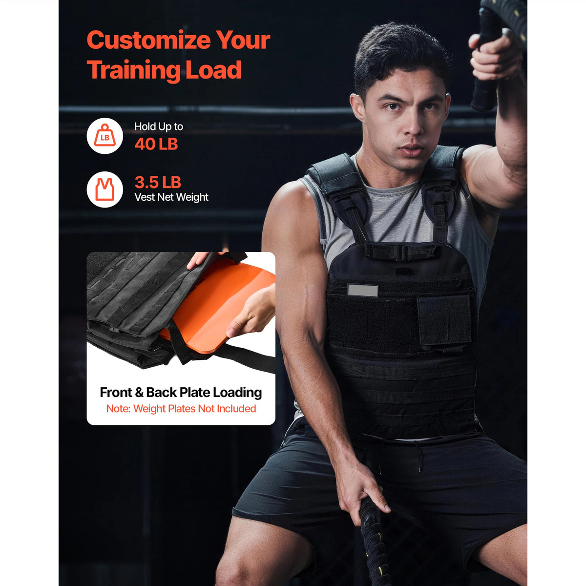 Professional Weighted Vest With Padded Shoulders For Strength Training Runs
