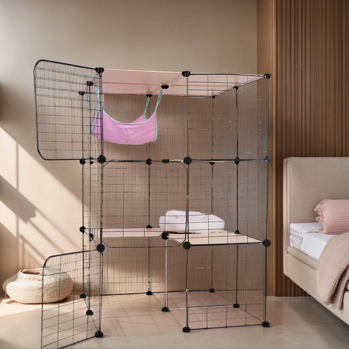 Atuotin 3 Tier Indoor Cat Enclosure With Hammock And Bed