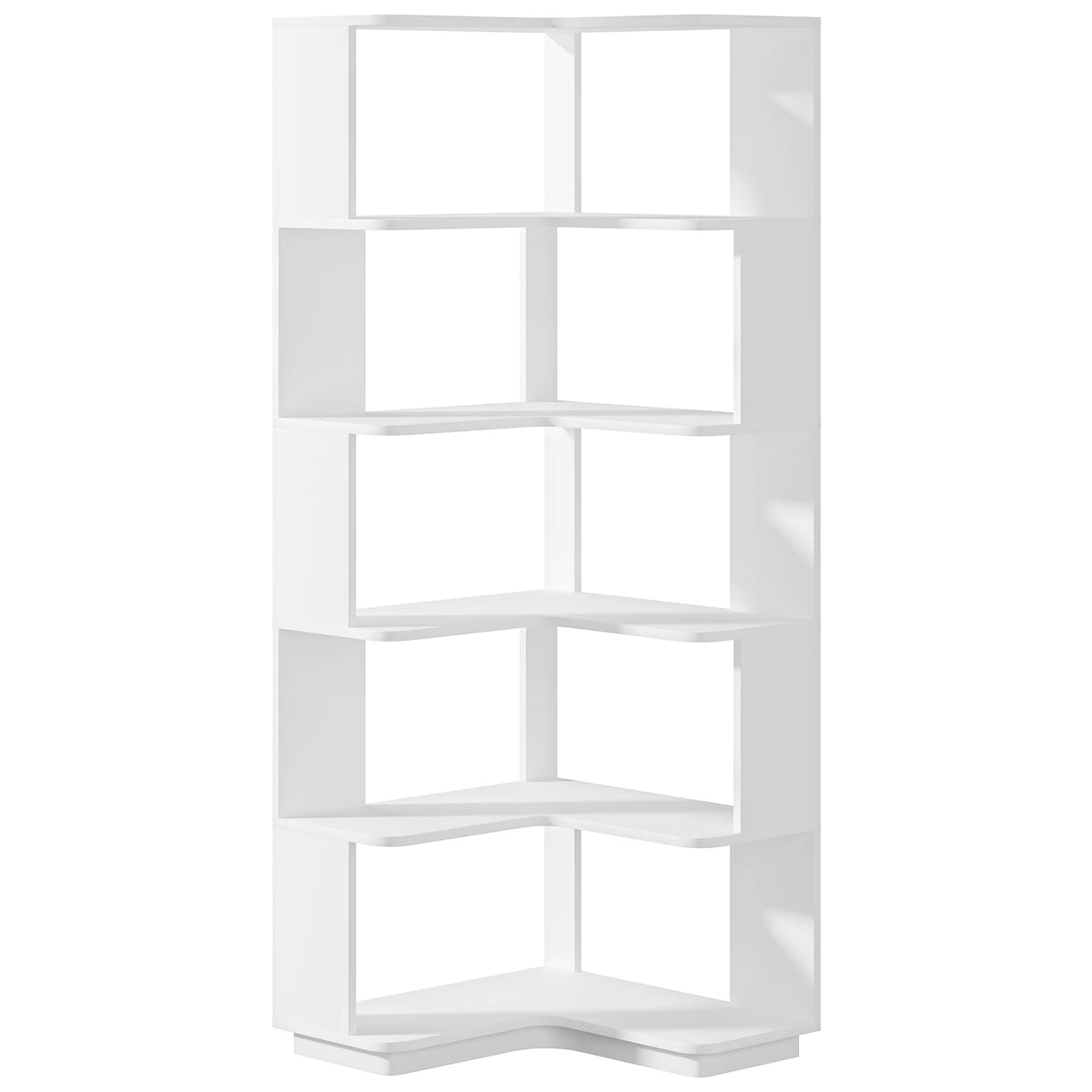 Tribesigns Six Tier Industrial Corner Bookcase With Protective Backing