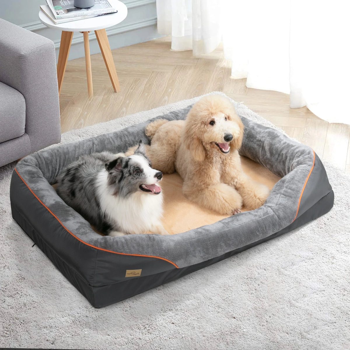 Bingopaw Fleece Dog Bed With Removable Washable Waterproof Cover