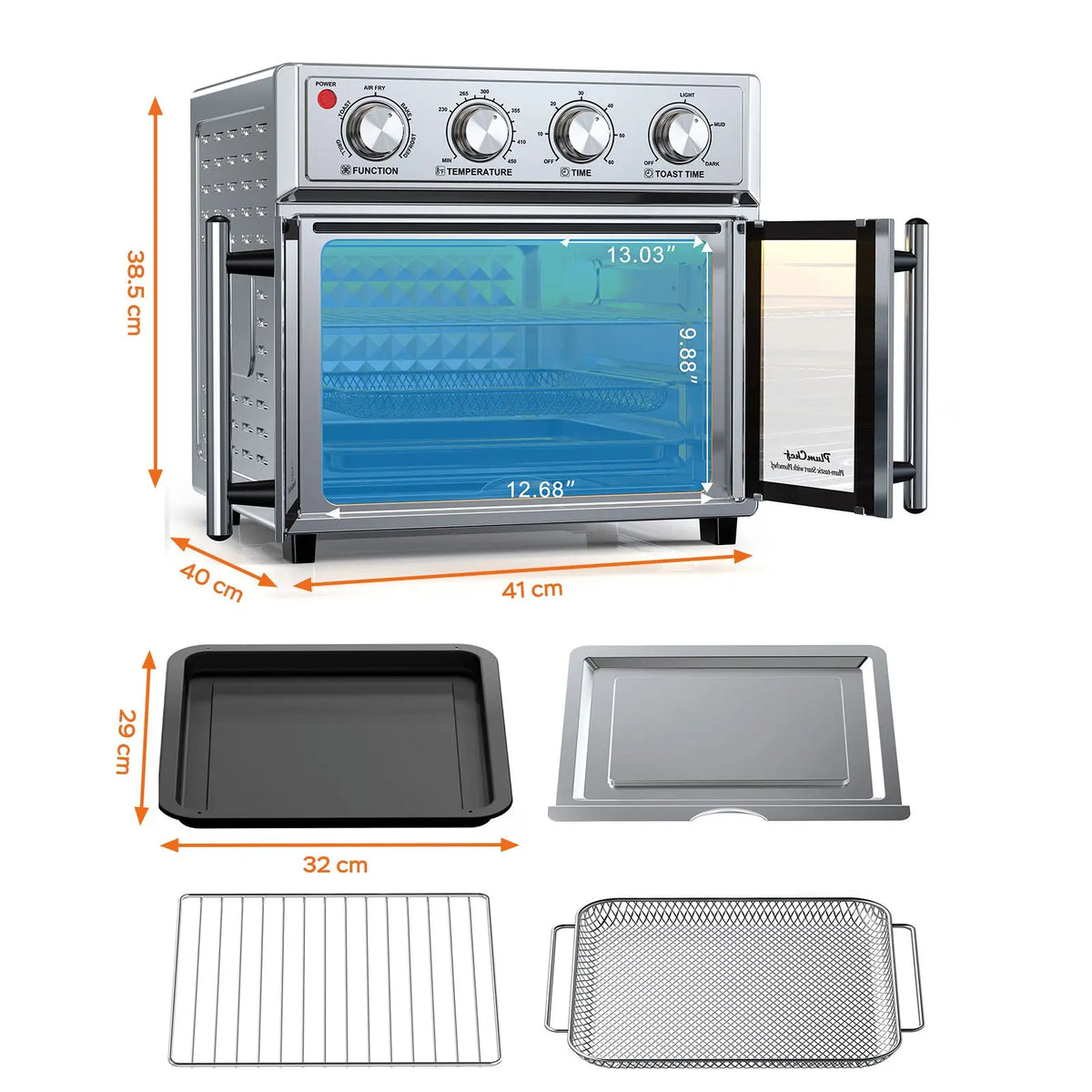 French Door Air Fryer Convection Toaster Oven 1700W Multifunction
