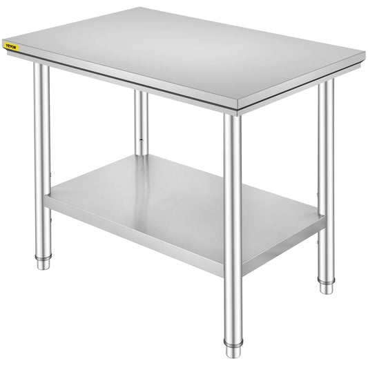 SucceBuy Stainless Steel Kitchen Workbench With Undershelf