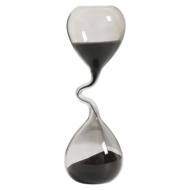 Modern Hand Blown Glass Hourglass Timer Table Decor