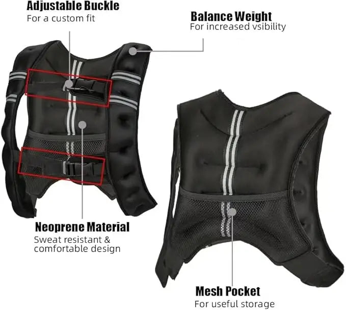 Adjustable Weighted Vest Includes Weights For Men Women