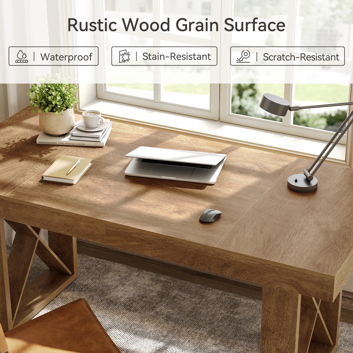 Tribesigns Farmhouse Wooden Rectangular Dining Table