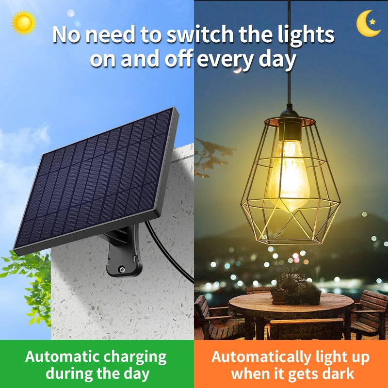 Intelamp Solar Pendant Light Waterproof Outdoor Garden Lamp 4000mAh
