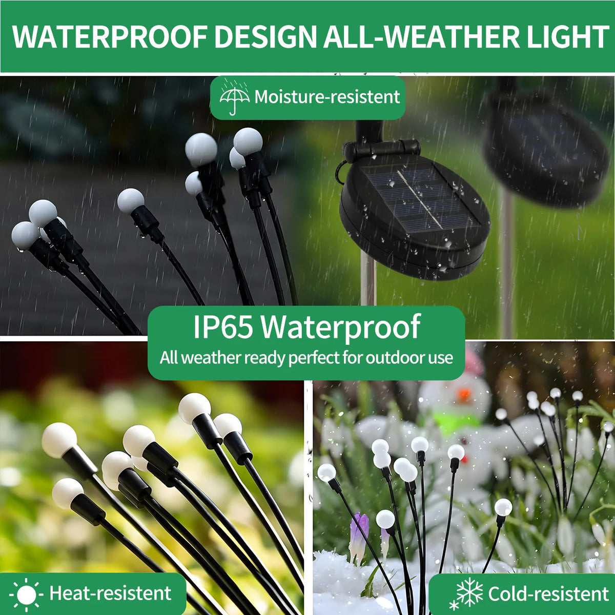 8-Head Solar Firefly Lights Outdoor Garden Decor Yard Pathway
