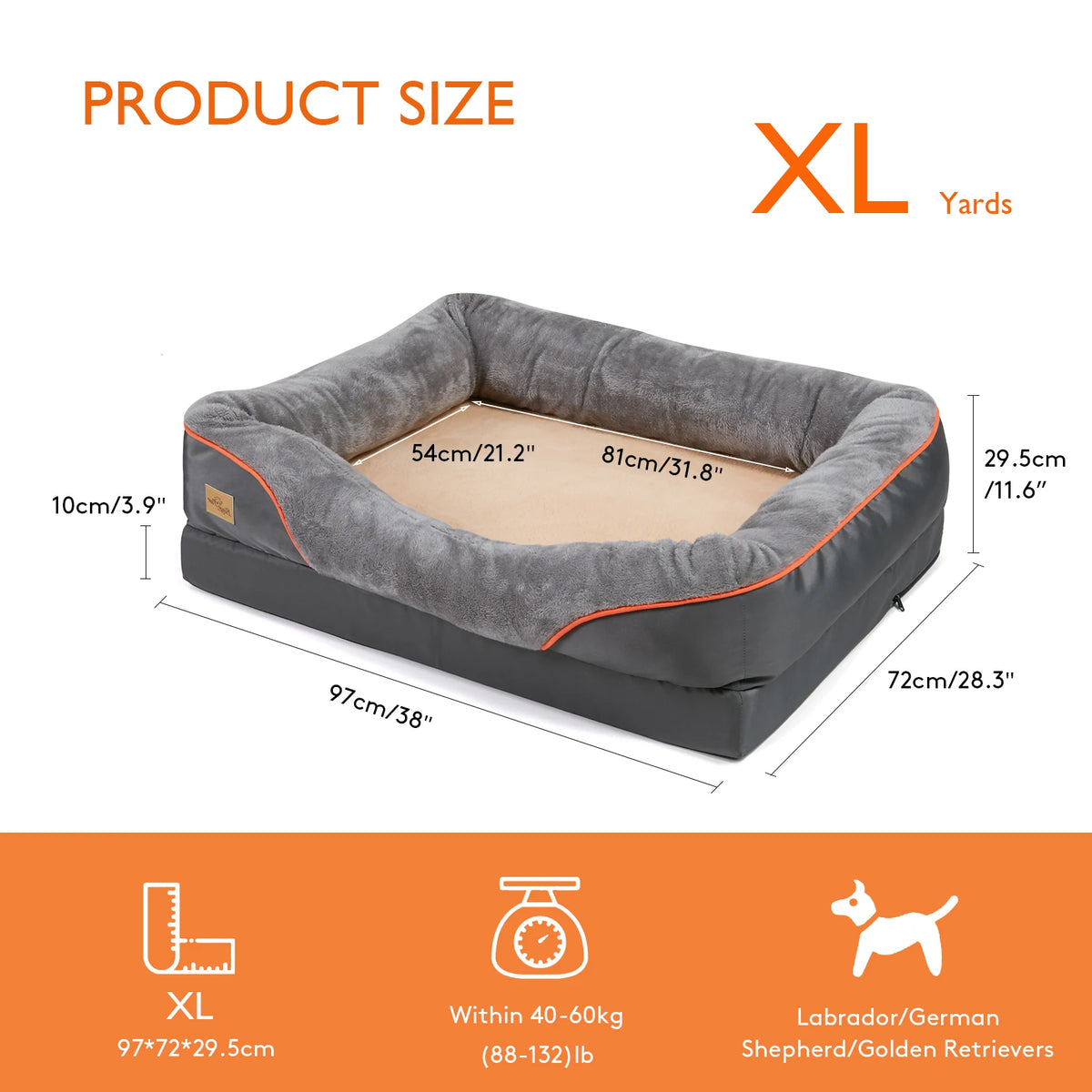 Bingopaw Fleece Dog Bed With Removable Washable Waterproof Cover