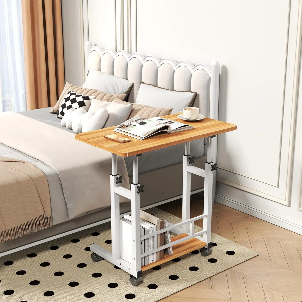 Bamboo Adjustable Height Standing Desk For Home Office Workstation