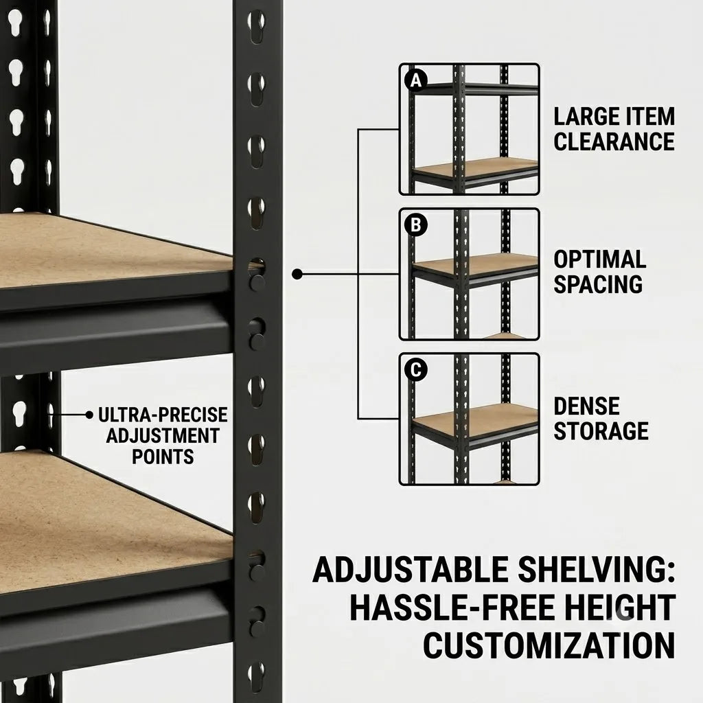 Slim 5-Tier Metal Shelving Unit For Kitchen Storage