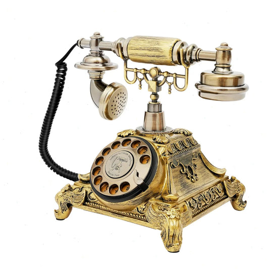 Bymaocar Vintage Rotary Phone Classic Landline Desk Telephone Resin